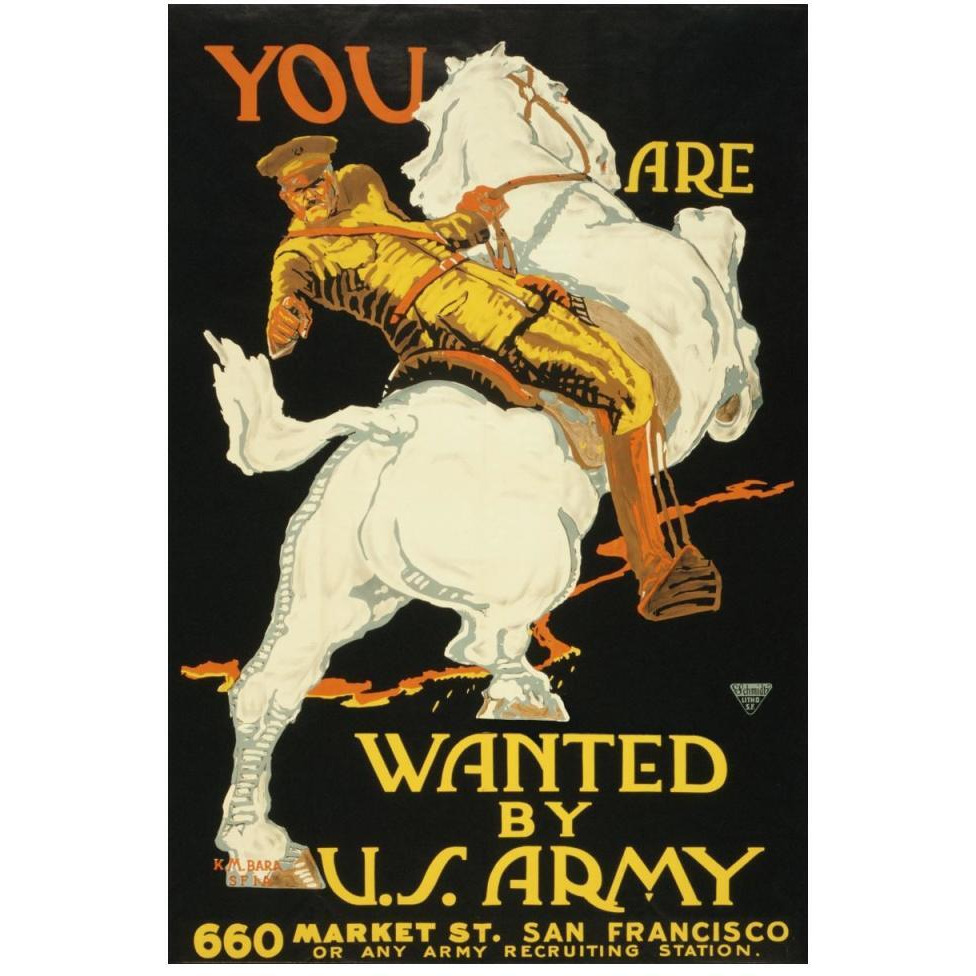 You are wanted by the U.S. Army, 1915/1918-Paper Art-34&quotx50"