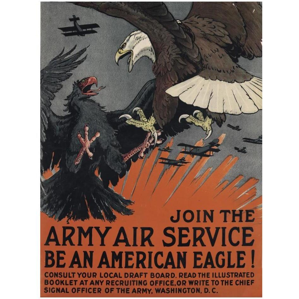 Join the Army Air Service, Be an American Eagle, ca. 1917-Paper Art-14&quotx18"