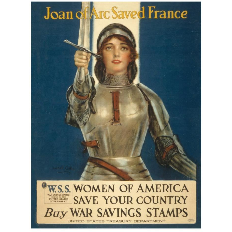 Joan of Arc Saved France--Women of America, Save Your Country, 1918-Paper Art-20&quotx26"