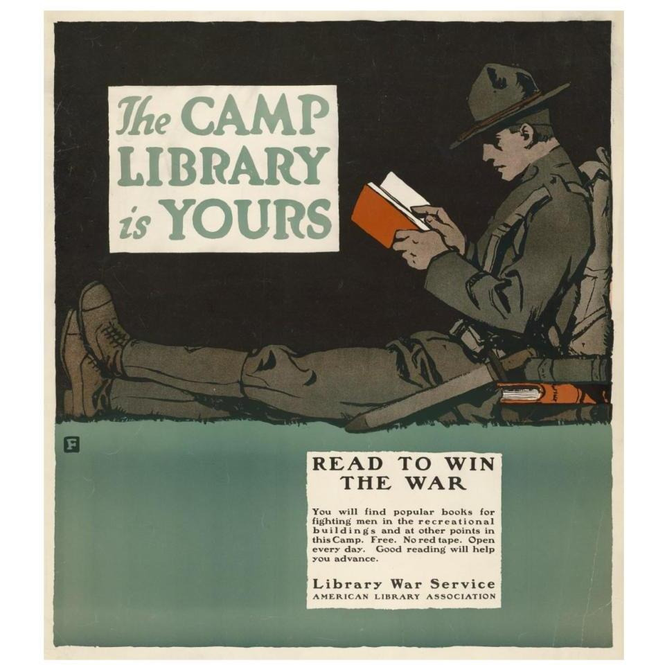 The Camp Library is Yours - Read to Win the War, 1917-Paper Art-29&quotx32"