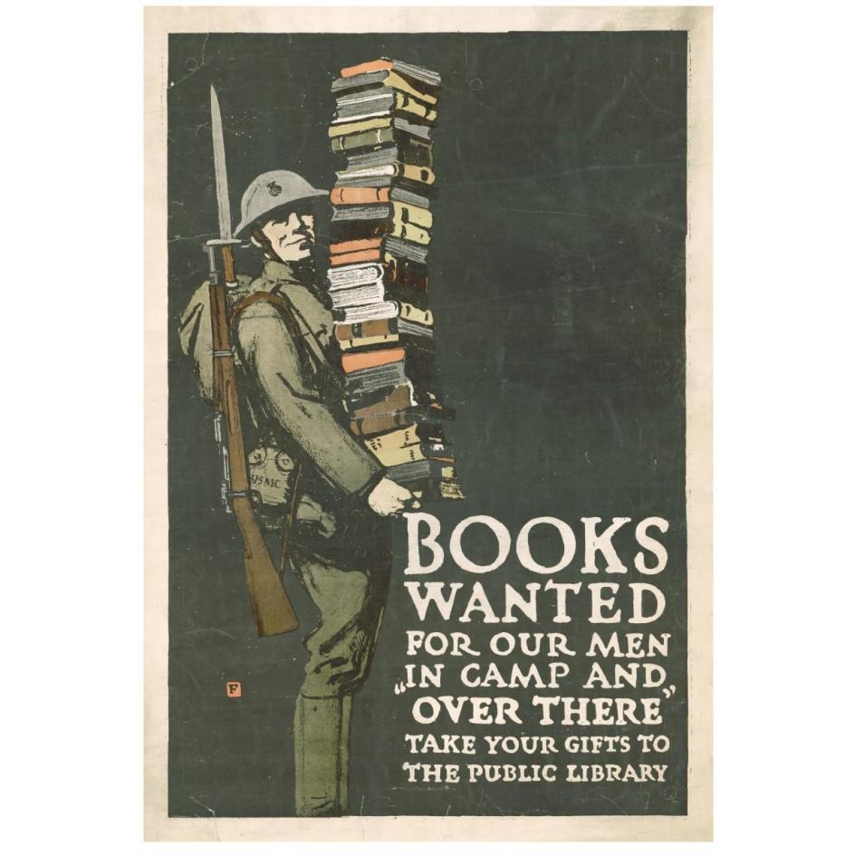 Books Wanted for our Men in Camp and Over There, 1918/1923-Paper Art-18&quotx26"