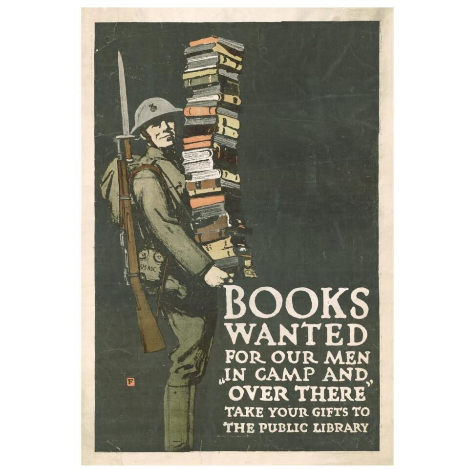 Books Wanted for our Men in Camp and Over There, 1918/1923-Paper Art-22&quotx32"