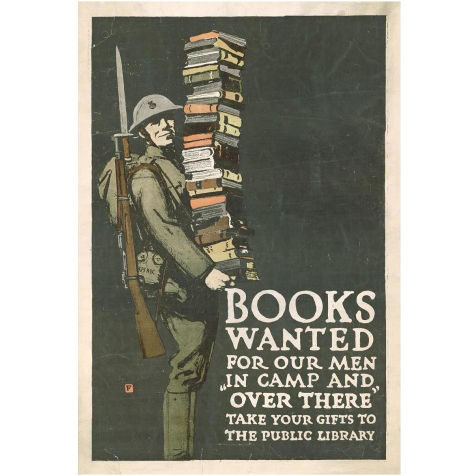 Books Wanted for our Men in Camp and Over There, 1918/1923-Paper Art-26&quotx38"