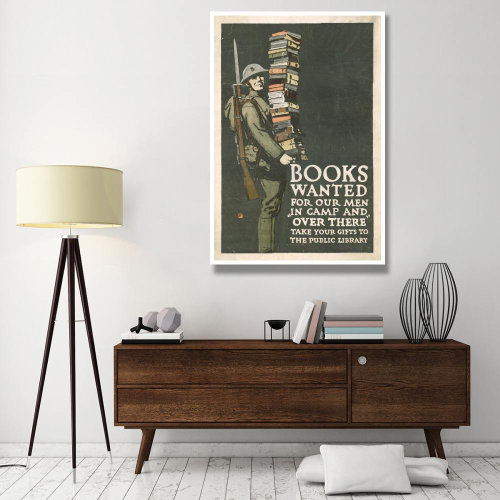 Books Wanted for our Men in Camp and Over There, 1918/1923-Paper Art-42&quotx62"