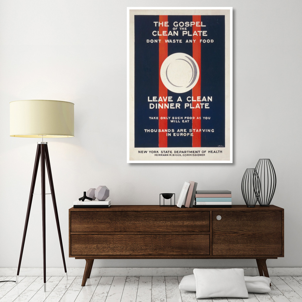 The Gospel of the Clean Plate, Don't Waste Any Food, 1917-Paper Art-42&quotx62"
