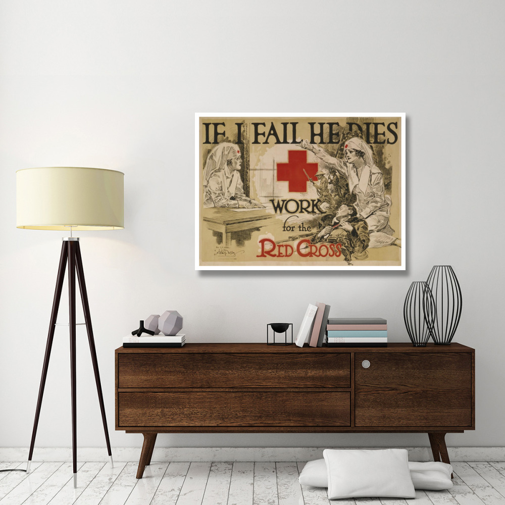 If I fail he dies. Work for the Red Cross, ca. 1918-Paper Art-50&quotx38"