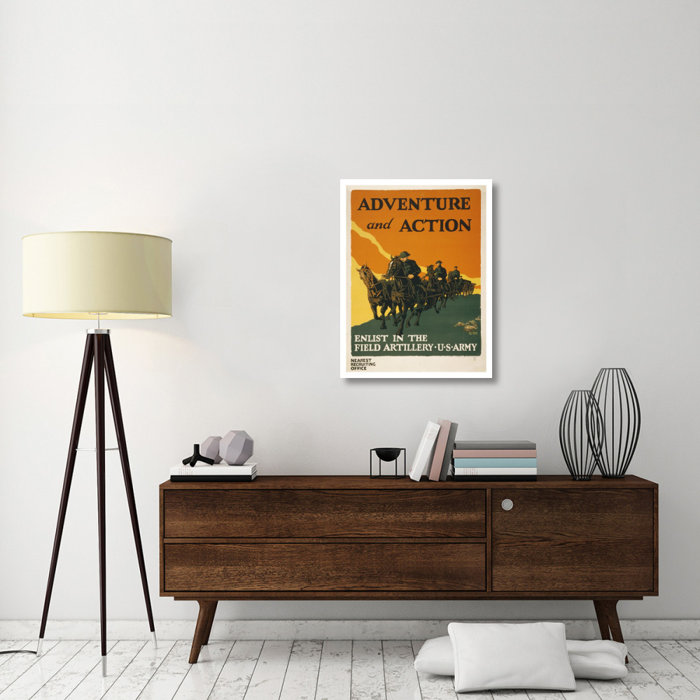 Enlist in the Field Artillery, U.S. Army, 1919-Paper Art-26&quotx34"