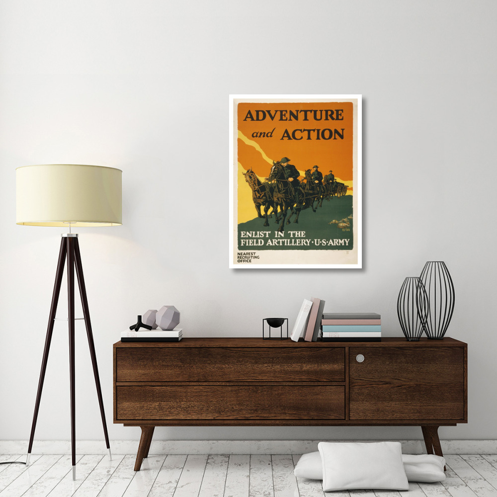 Enlist in the Field Artillery, U.S. Army, 1919-Paper Art-32&quotx42"