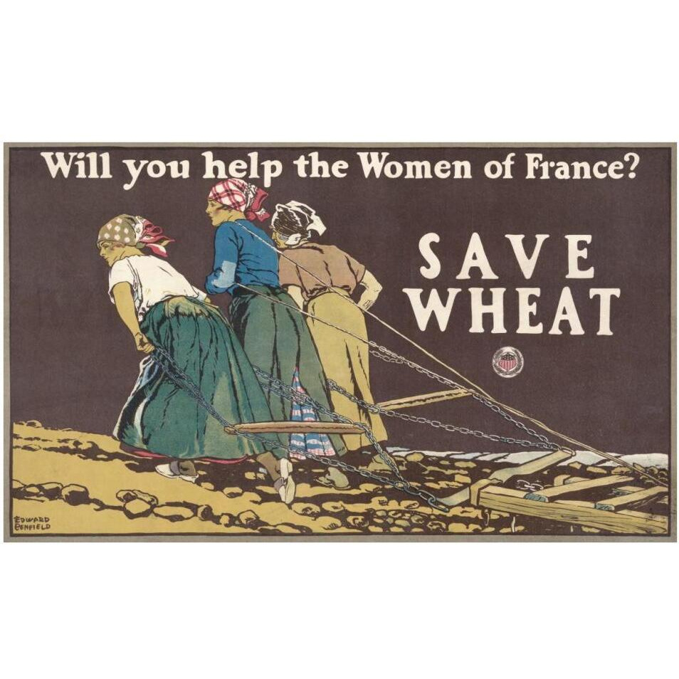 Will You Help the Women of France Save Wheat, 1918-Paper Art-38&quotx23"