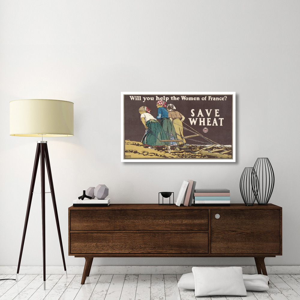 Will You Help the Women of France Save Wheat, 1918-Paper Art-46&quotx28"