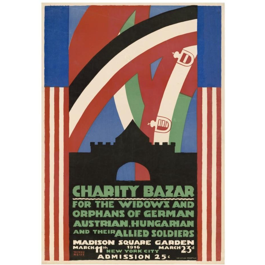 Charity Bazaar for Widows and Orphans, 1916-Paper Art-17&quotx24"