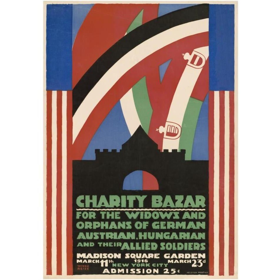 Charity Bazaar for Widows and Orphans, 1916-Paper Art-27&quotx38"