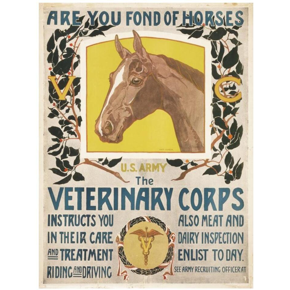 Are You Fond of Horses, 1919-Paper Art-14&quotx18"