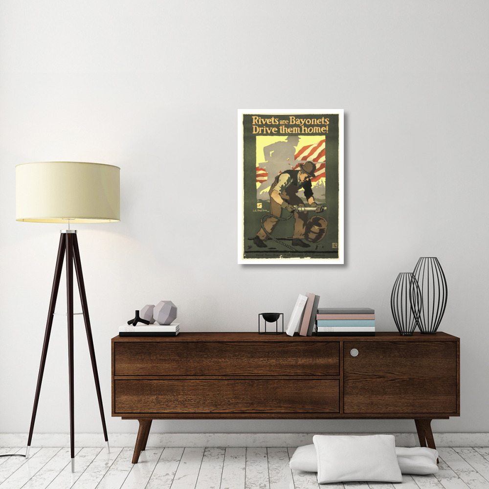 Rivets Are Bayonets - Drive Them Home, 1917-Paper Art-26&quotx38"