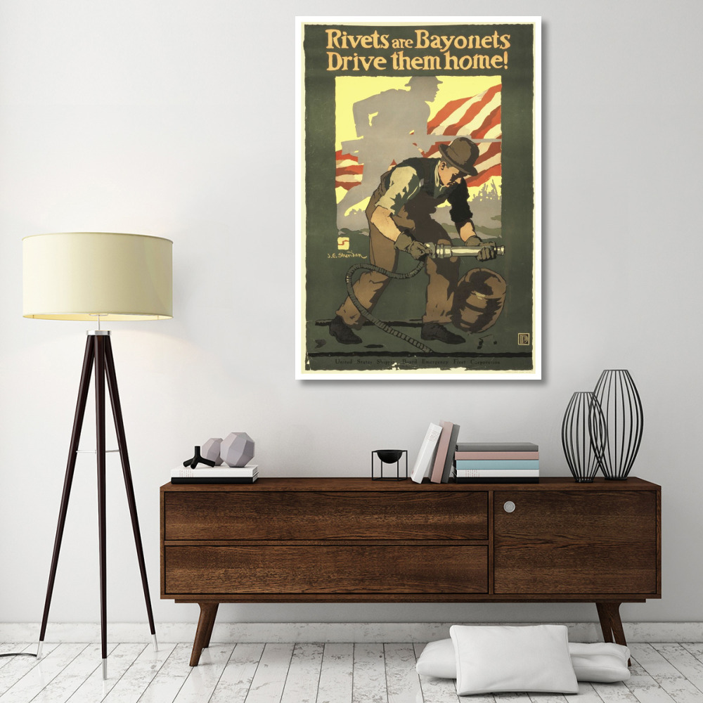 Rivets Are Bayonets - Drive Them Home, 1917-Paper Art-42&quotx62"