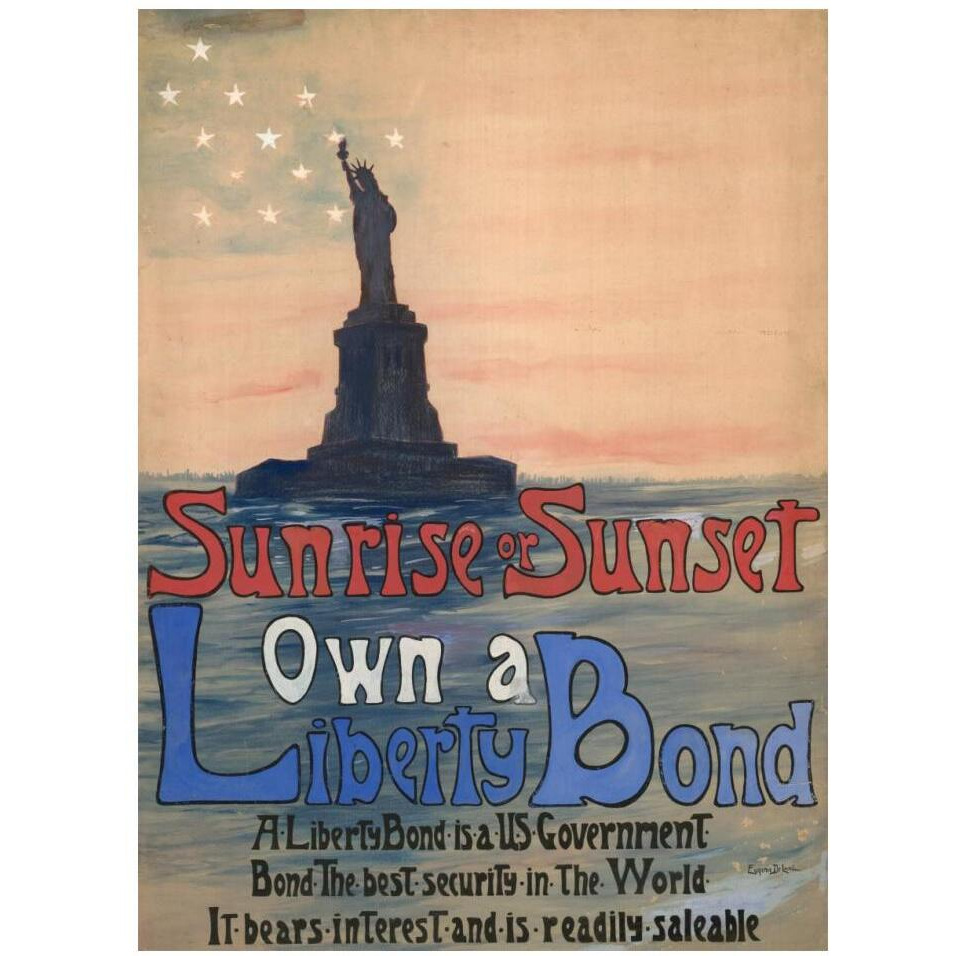 Sunrise or Sunset, Own a Liberty Bond, 1917-Paper Art-14&quotx18"
