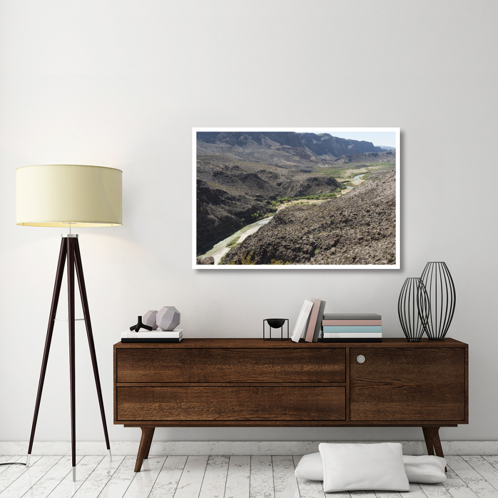 View of the Rio Grande River along Texas Rt. 170-Paper Art-50&quotx34"