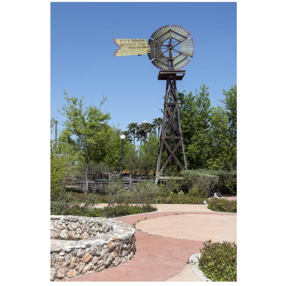 Windmill in the Will Looney Legacy Park at the Museum of South Texas History in Edinburg, TX-Paper Art-18&quotx26"