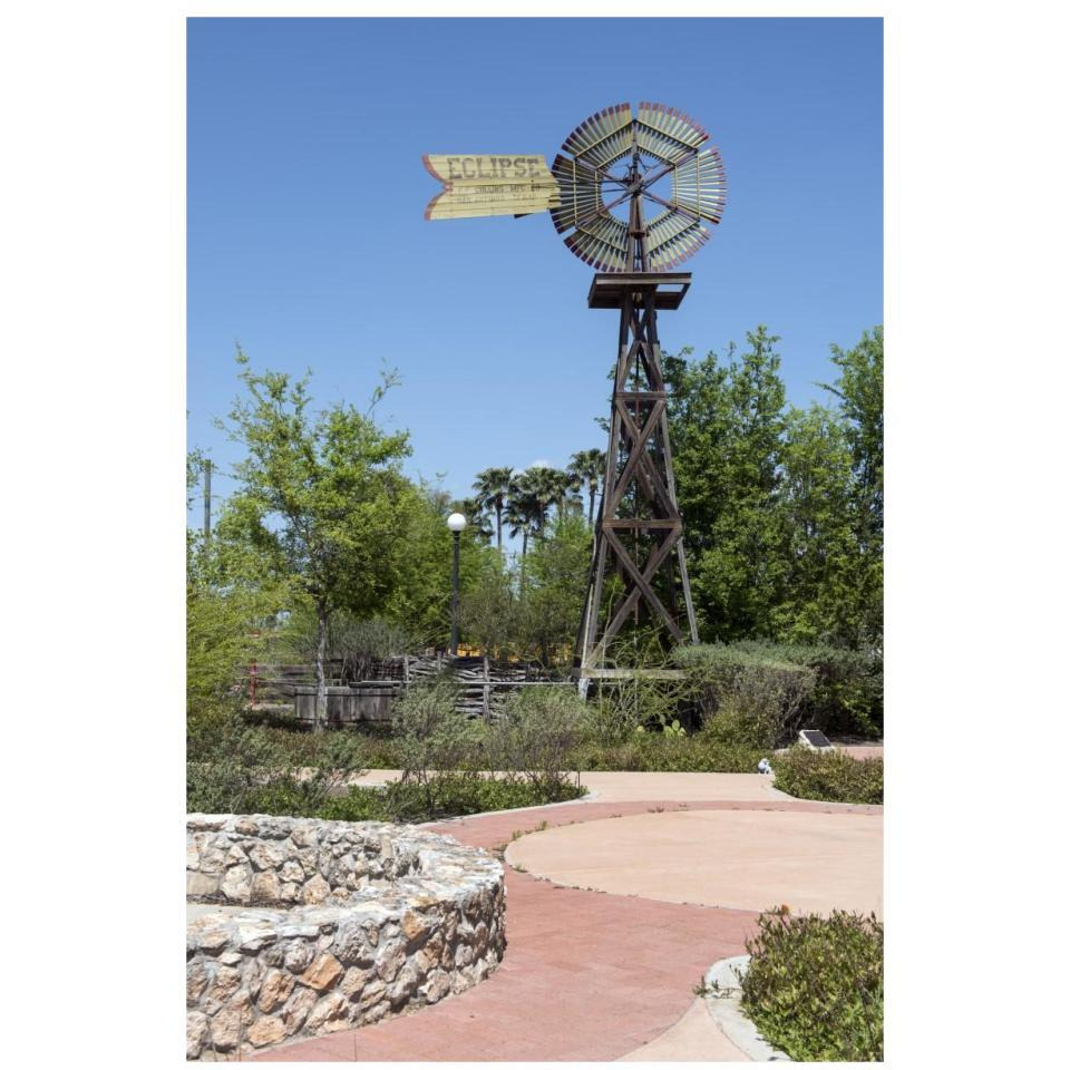 Windmill in the Will Looney Legacy Park at the Museum of South Texas History in Edinburg, TX-Paper Art-22&quotx32"