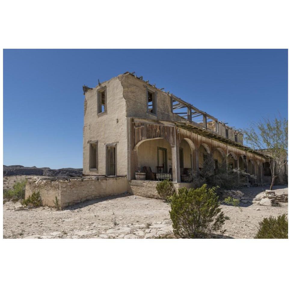 Remains of an old structure in Terilingua, southern Brewster County, TX-Paper Art-20&quotx14"