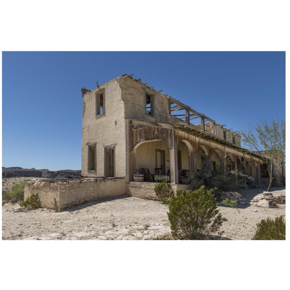 Remains of an old structure in Terilingua, southern Brewster County, TX-Paper Art-26&quotx18"
