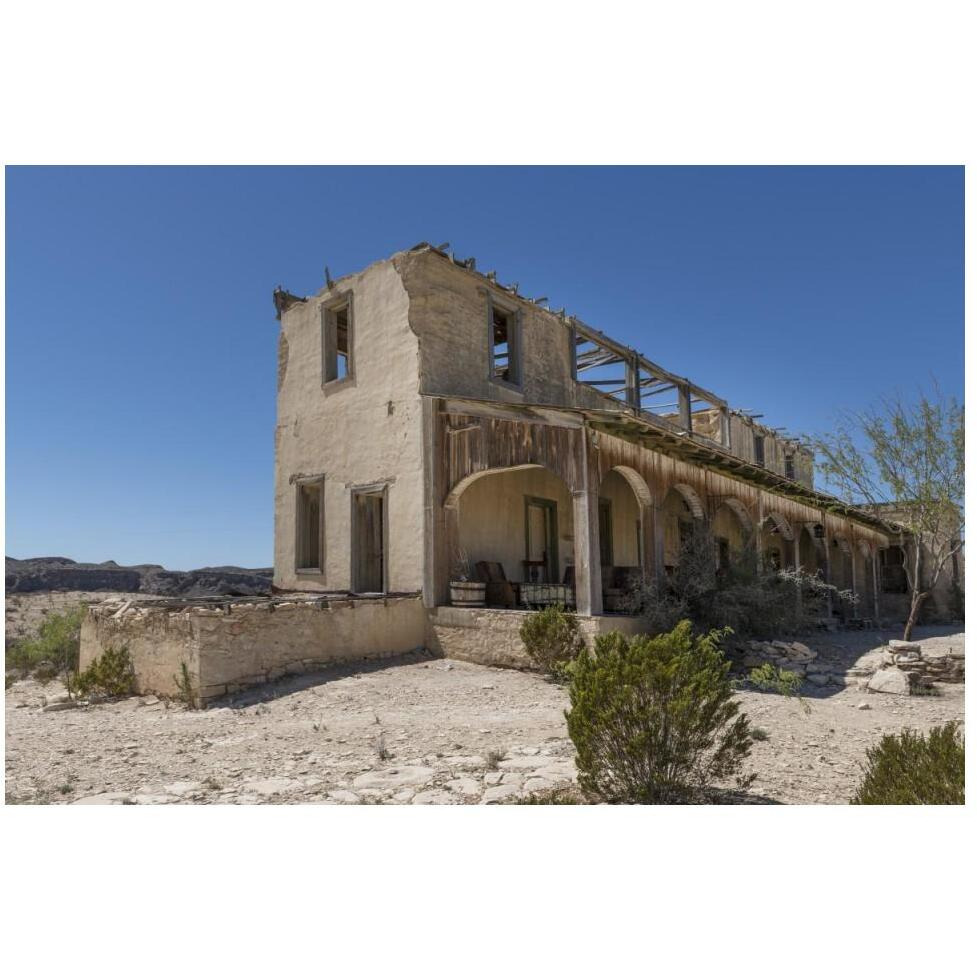 Remains of an old structure in Terilingua, southern Brewster County, TX-Paper Art-50&quotx34"