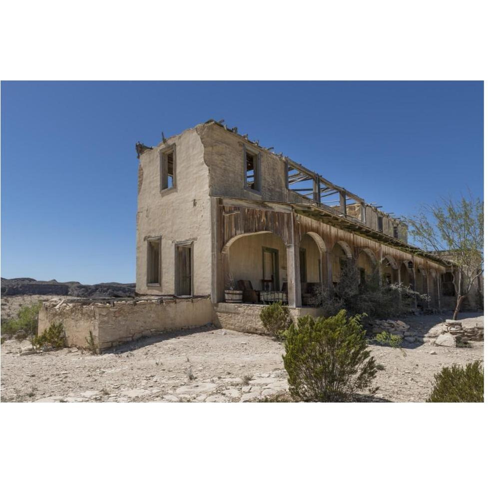 Remains of an old structure in Terilingua, southern Brewster County, TX-Paper Art-62&quotx42"