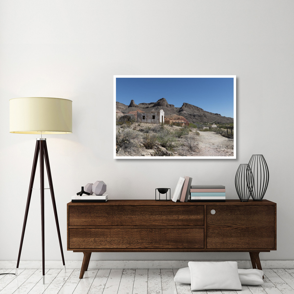 Abandoned movie set along the Rio Grande River in Big Bend Ranch State Park in lower Brewster County, TX-Paper Art-50&quotx34"