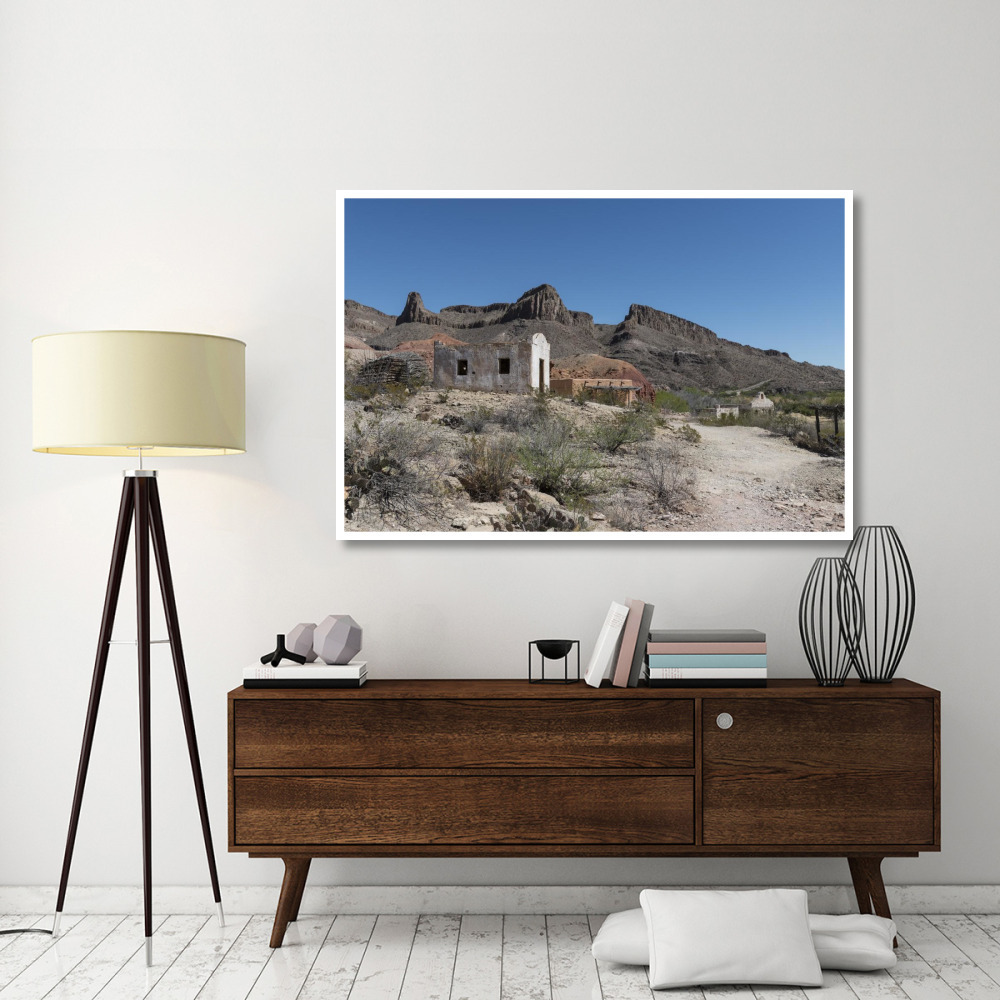Abandoned movie set along the Rio Grande River in Big Bend Ranch State Park in lower Brewster County, TX-Paper Art-62&quotx42"