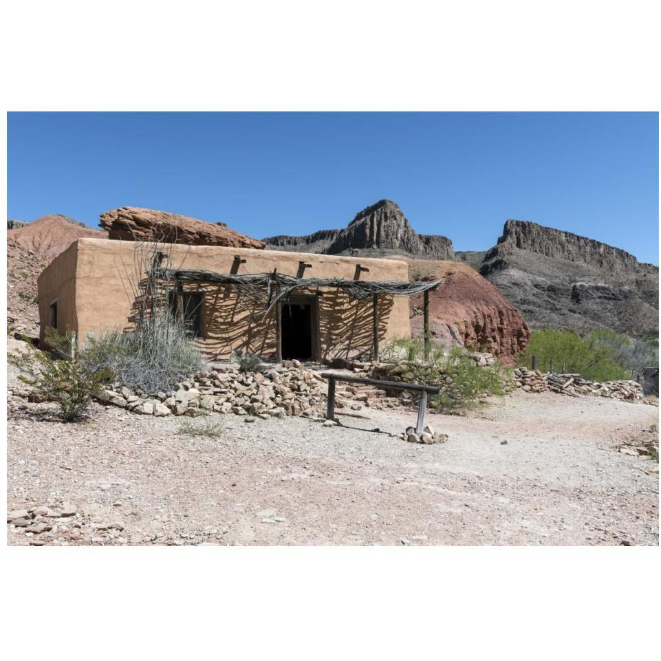 Abandoned movie set along the Rio Grande River in Big Bend Ranch State Park in lower Brewster County, TX-Paper Art-20&quotx14"