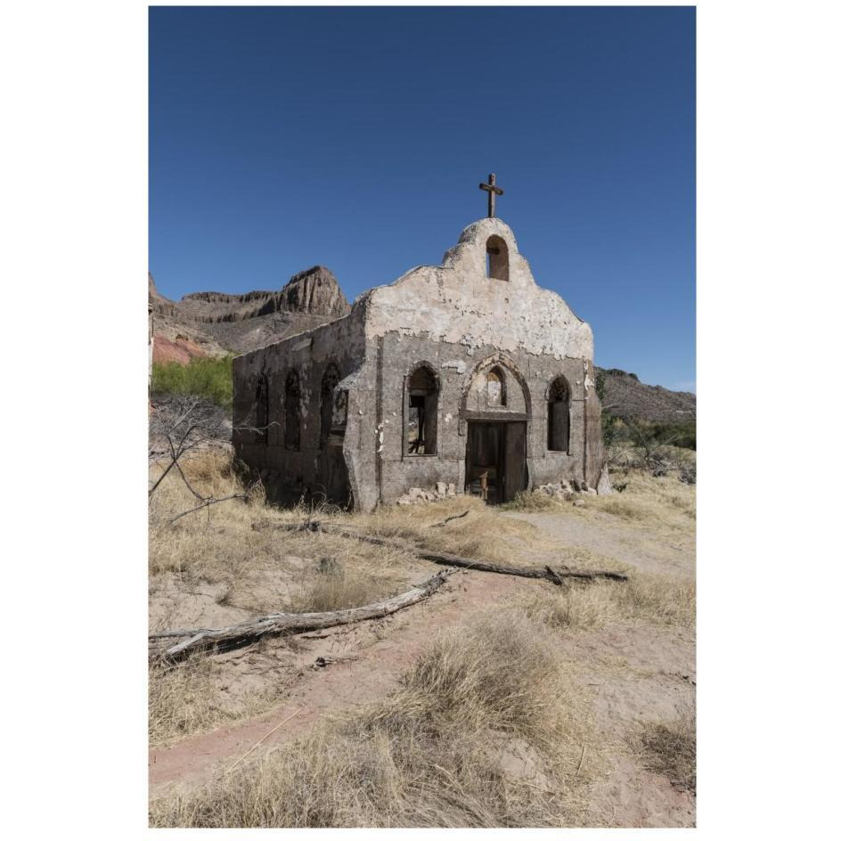 Abandoned movie set along the Rio Grande River in Big Bend Ranch State Park in lower Brewster County, TX-Paper Art-18&quotx26"