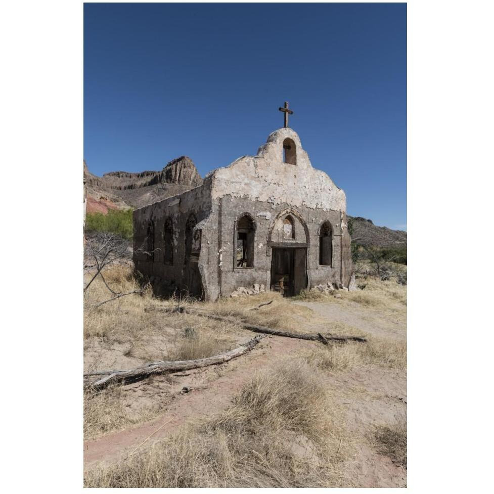 Abandoned movie set along the Rio Grande River in Big Bend Ranch State Park in lower Brewster County, TX-Paper Art-34&quotx50"