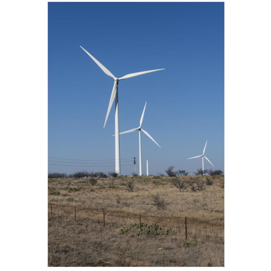 Wind turbines in Shackelford County, TX, northeast of Abilene-Paper Art-18&quotx26"