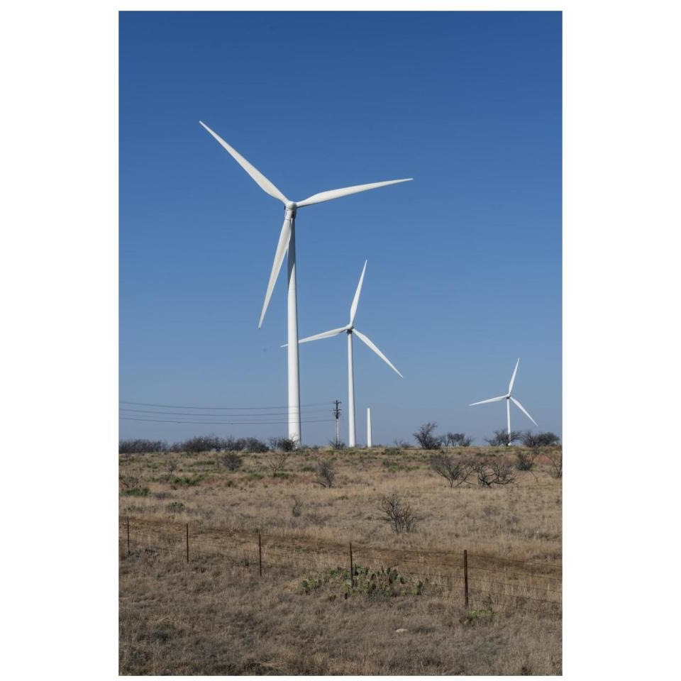 Wind turbines in Shackelford County, TX, northeast of Abilene-Paper Art-22&quotx32"