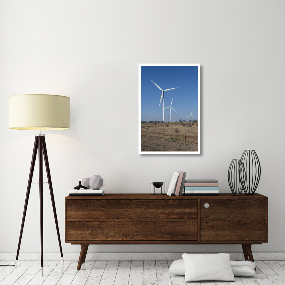 Wind turbines in Shackelford County, TX, northeast of Abilene-Paper Art-26&quotx38"