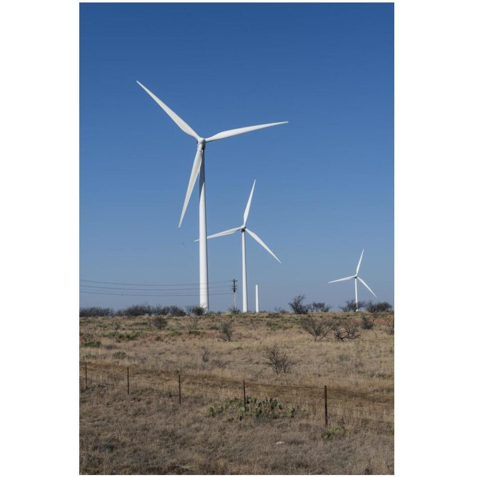 Wind turbines in Shackelford County, TX, northeast of Abilene-Paper Art-34&quotx50"