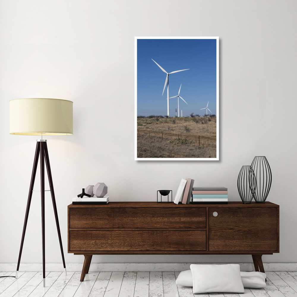 Wind turbines in Shackelford County, TX, northeast of Abilene-Paper Art-34&quotx50"
