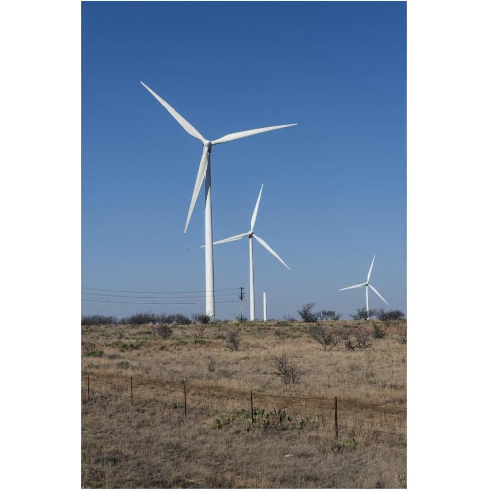 Wind turbines in Shackelford County, TX, northeast of Abilene-Paper Art-42&quotx62"