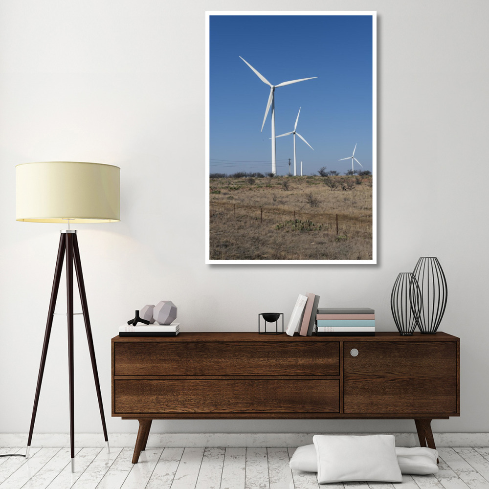 Wind turbines in Shackelford County, TX, northeast of Abilene-Paper Art-42&quotx62"