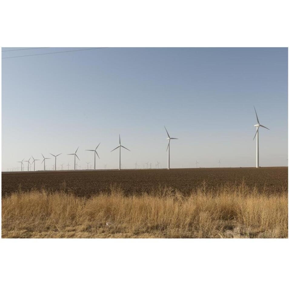 A wind-turbine farm near the city of Snyder in Scurry County, TX-Paper Art-38&quotx26"