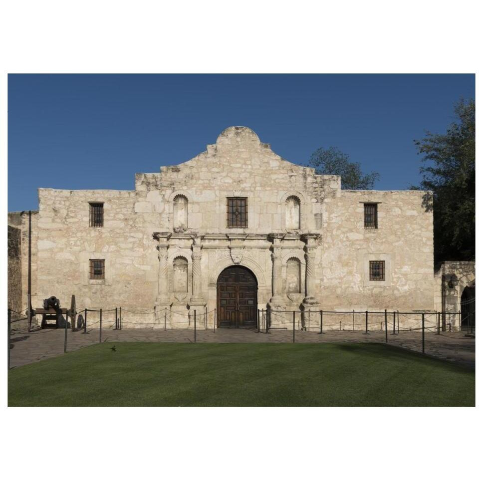Doorway to the Alamo, an 18th-century mission church in San Antonio, TX-Paper Art-32&quotx23"
