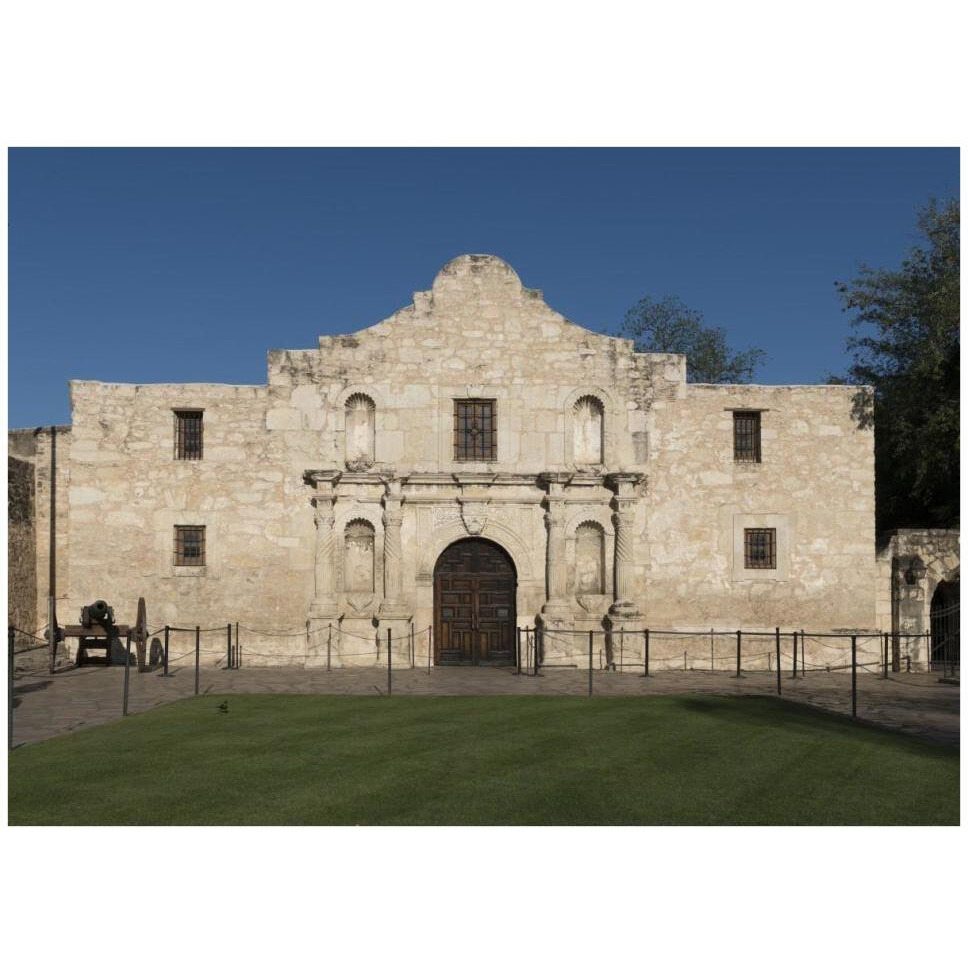 Doorway to the Alamo, an 18th-century mission church in San Antonio, TX-Paper Art-42&quotx30"