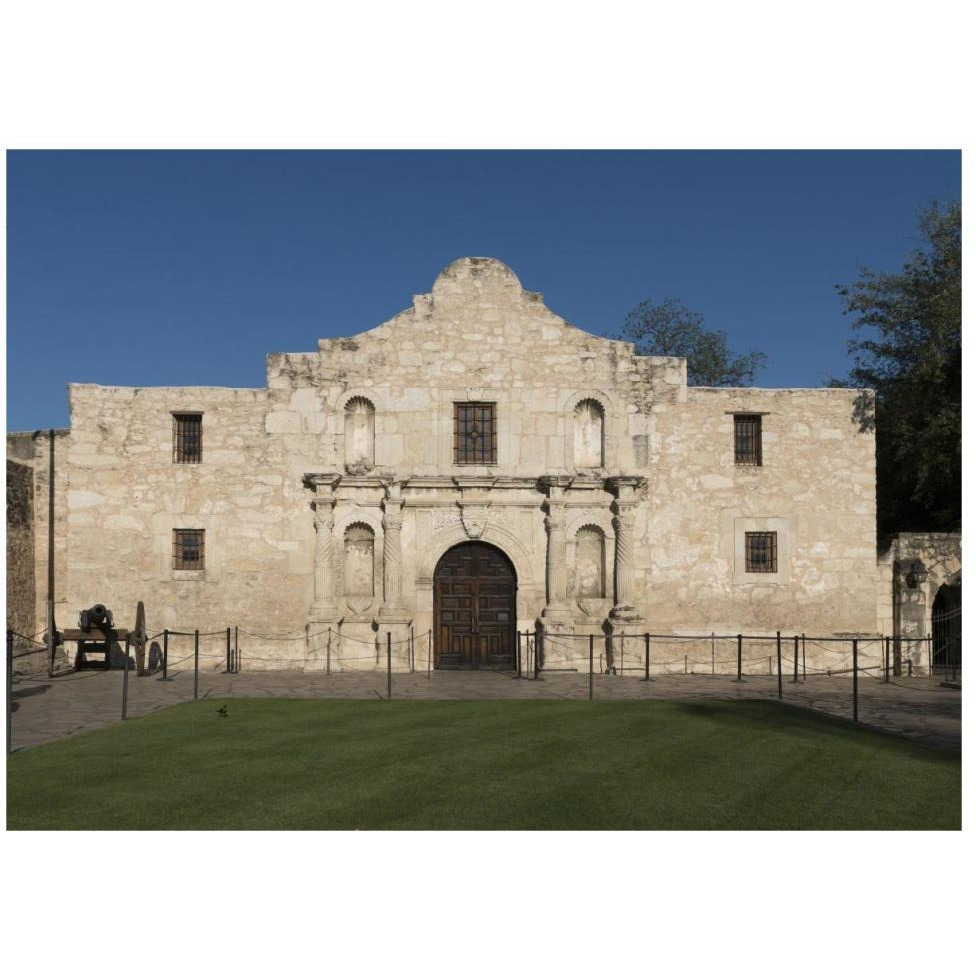 Doorway to the Alamo, an 18th-century mission church in San Antonio, TX-Paper Art-46&quotx33"