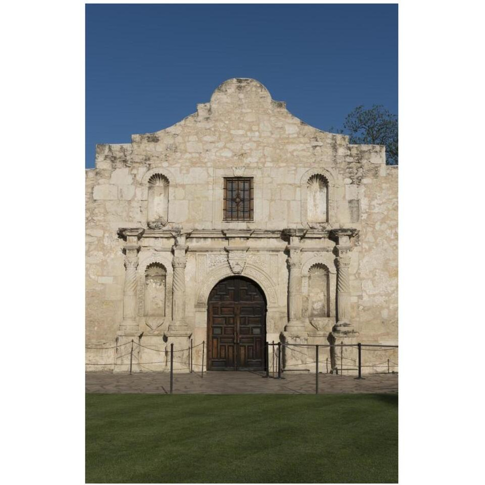 Doorway to the Alamo, an 18th-century mission church in San Antonio, TX-Paper Art-26&quotx38"