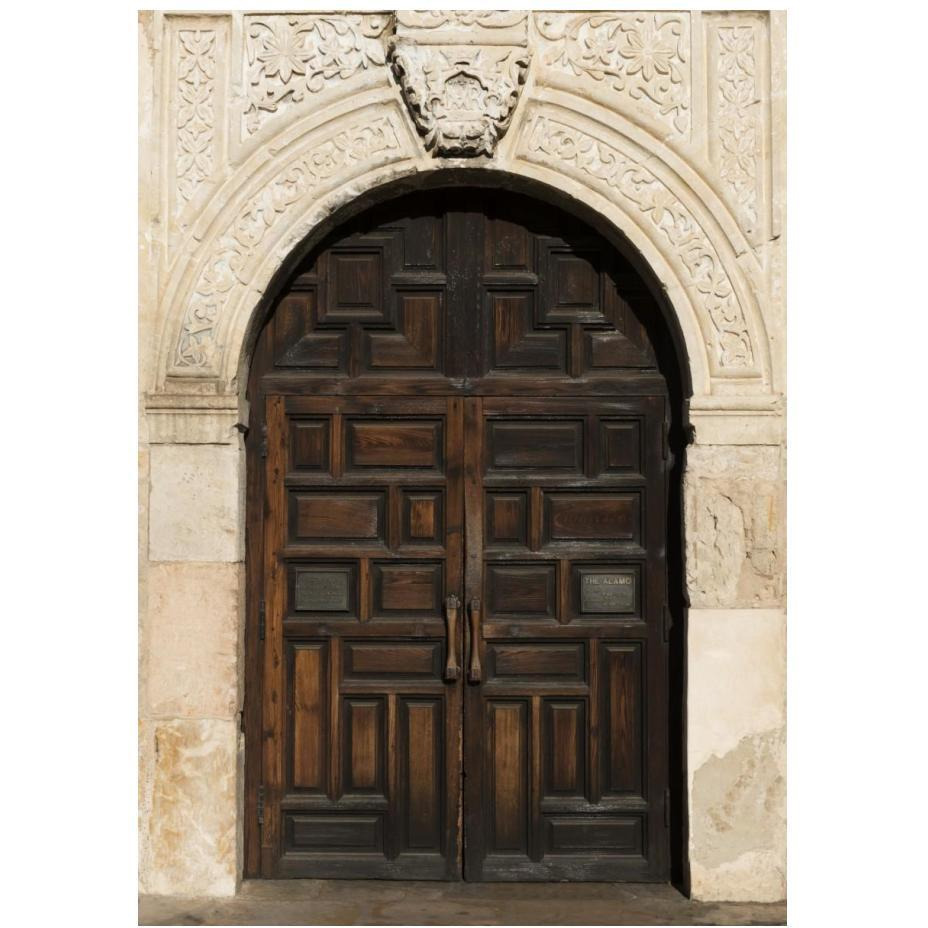 Doorway to the Alamo, an 18th-century mission church in San Antonio, TX-Paper Art-18&quotx24"