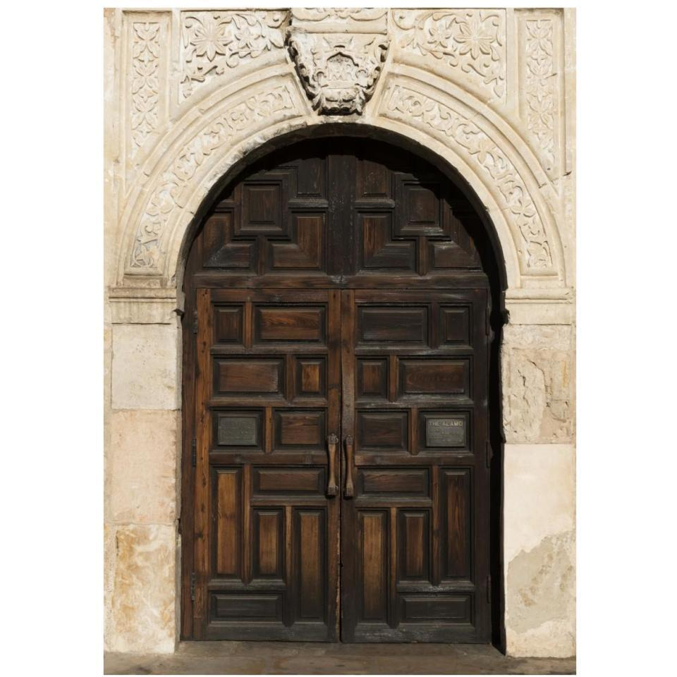 Doorway to the Alamo, an 18th-century mission church in San Antonio, TX-Paper Art-28&quotx38"