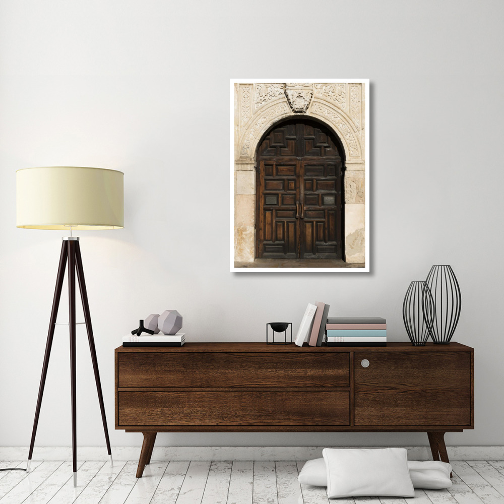 Doorway to the Alamo, an 18th-century mission church in San Antonio, TX-Paper Art-33&quotx46"