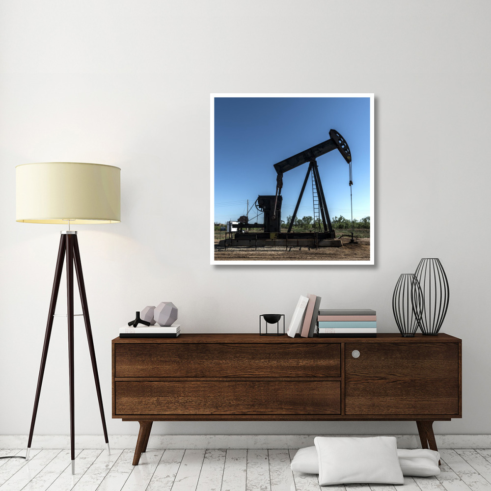 A pumpjack in Wichita County, TX-Paper Art-40&quotx42"