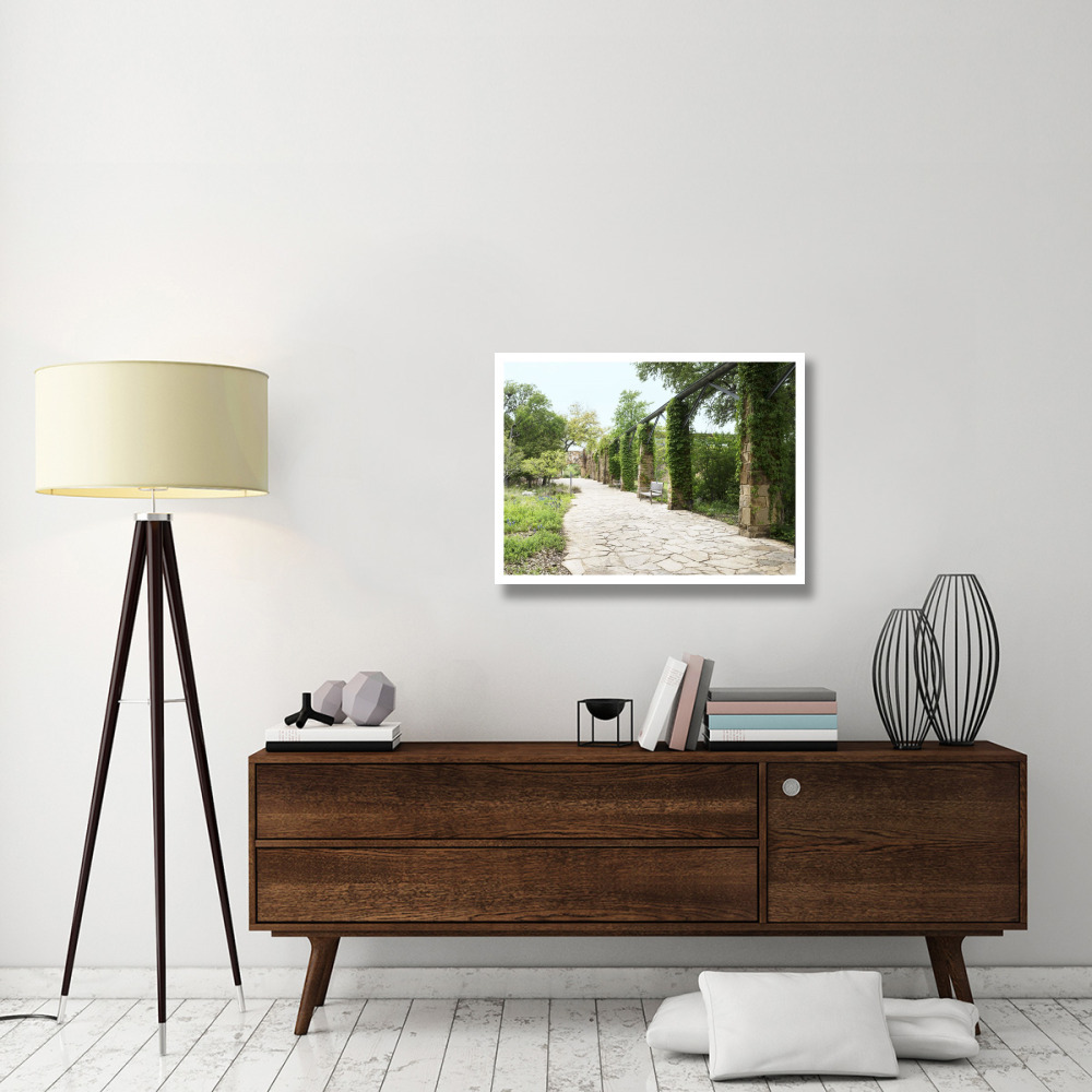 Paved walkway at the Lady Bird Johnson Wildflower Center, near Austin, TX-Paper Art-34&quotx26"