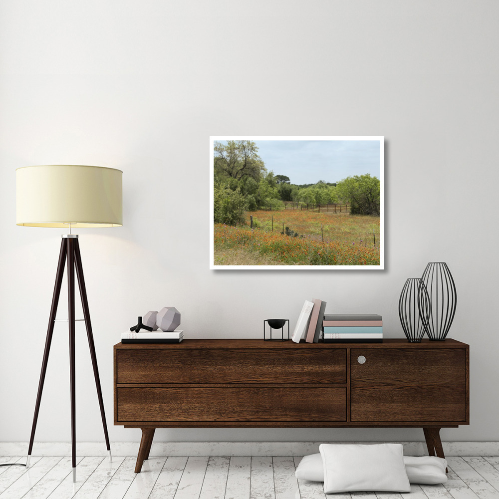 Field of wildflowers in Gonzales County, TX-Paper Art-42&quotx32"